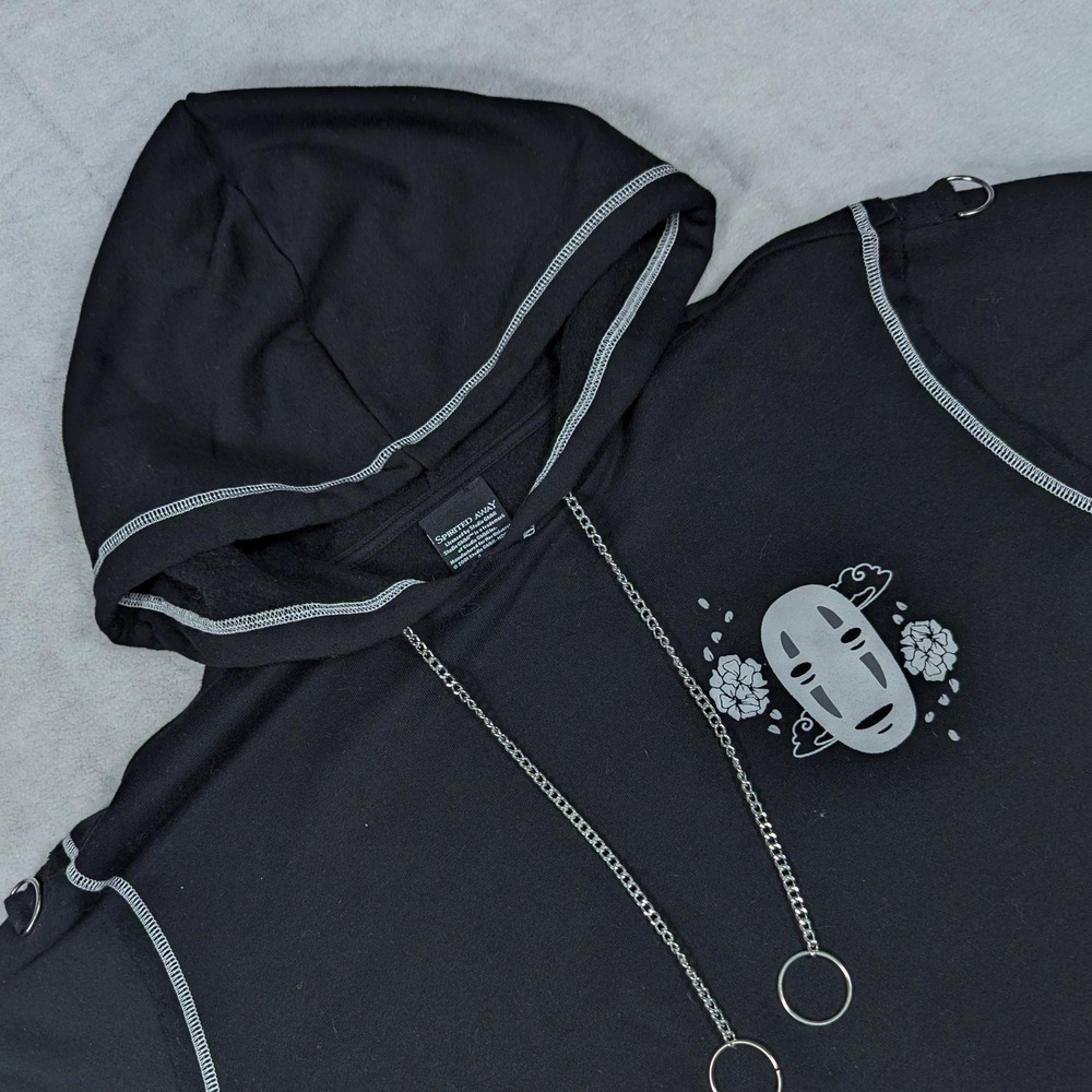 Her Universe Spirited Away No Face Chain Hoodie Black Studio Ghibli Womens Large